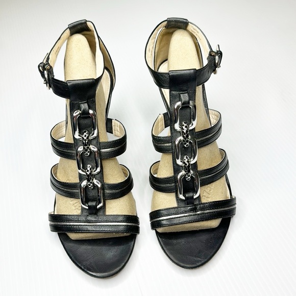 Coach Blake Leather Open Toe Heels (8) - Picture 2 of 16